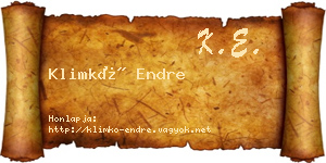 Klimkó Endre névjegykártya